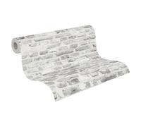 A.S. Création Papel Pintado - Papel pintado con apariencia de ladrillo en gris y blanco - Papel de pared para diferentes espacios - Papel pintado de pared de 10,05 m x 0,53 m