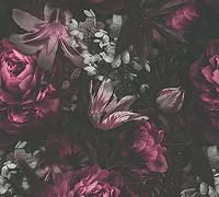 A.S. Création Papel Pintado - Papel Pintado Floral en Lila, Negro y Gris - Papel de Pared para Varios Espacios - Papel Pintado de Pared en 2,50 m x 0,52 m