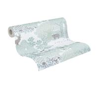 A.S. Création Papel pintado para habitaciones infantiles Lilly & Luis papel pintado no tejido con diseño de bosque, 10,05 m x 0,53 m, marrón, verde, blanco, fabricado en Alemania, 771331