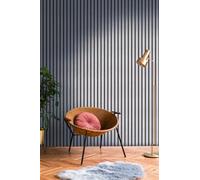 A.S. Création Papel pintado tejido-no tejido con motivo metálico 0,53 x 10,05 m - negro gris azulado metálico - wood look wallpaper made in Germany - 786273