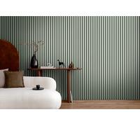 A.S. Création Papel pintado tejido-no tejido motivo de panel mural 0,53 x 10,05 m - verde claro negro - wood look wallpaper made in Germany - 786282