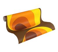 A.S. Création papel pintado TNT con motivo retro años 70 en naranja, marrón, amarillo - papel pintado diseño vintage 10,05 m x 0,53 m - 701312