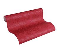 A.S. Création WTD 329873 32987-3 - Papel pintado (10,05 m x 0,53 m, aspecto vintage, diseño floral, color rojo metalizado