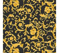 A.S. Création Papel pintado Versace Papel Pintado Barroco tejido no tejido 10.05 m x 0.70 m Oro Negro Amarillo Fabricado en Alemania 343262 34326-2