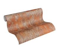 A.S. Création Papel Pintado Vintage Elements Papel pintado tejido no tejido 10.05 m x 0.53 m Naranja Marrón Cobre Fabricado en Alemania 361182 36118-2