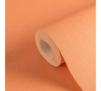 A.S. Création Papel Tapiz De Lino Estilo Discreto Liso Naranja Vellón 530 mm