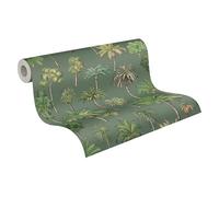 A.S. Création Pintwalls III 791712 - Papel pintado no tejido, diseño floral, color verde y beige