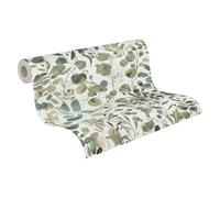 A.S. Création PrintWalls papel pintado no tejido con motivo de hojas en verde, blanco - papel pintado floral 10,05 x 0,53 m Made in Germany - 396971