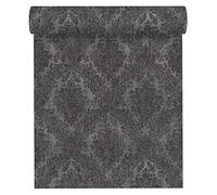 A.S. Création Secret Garden 336078 33607-8 - Papel pintado (fieltro, 10,05 x 0,53 m), color gris metálico y negro