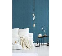 A.S. Création Tapeten Attractive 378338 - Papel pintado no tejido, color azul mate y liso