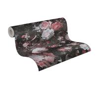 A.S. Création The Bos 388214 - Papel pintado (10,05 x 0,53 m), diseño floral, color rojo y negro