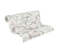 A.S. Création The Bos 388251 - Papel pintado (10,05 x 0,53 cm), diseño de casa de campo, color blanco, verde y rosa