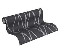 A.S. Création Trendwall 371324 3713-24 - Papel pintado (fieltro, 10,05 x 0,53 m), color gris metálico y negro
