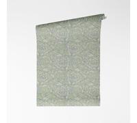 A.S. Création VERSACE VI Barrocco 791351 - Papel pintado no tejido (10,05 m x 0,70 m), color verde y blanco