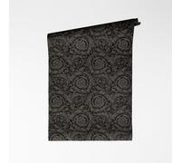 A.S. Création VERSACE VI Barrocco 791352 - Papel pintado no tejido (10,05 m x 0,70 m), color gris y negro