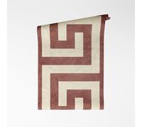 A.S. Création VERSACE VI Greek 791742 - Papel pintado no tejido, diseño geométrico meandro meandro, tonos neutros, superficie de vinilo, 10,05 m x 0,70 m, color rojo y crema