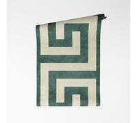 A.S. Création VERSACE VI Greek 791743 - Papel pintado no tejido, diseño geométrico meandro con tonos dorados y neutros, superficie de vinilo, 10,05 m x 0,70 m, color verde y gris