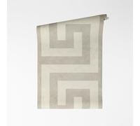 A.S. Création VERSACE VI Greek 791745 - Papel pintado no tejido, diseño geométrico meandro meandro, tonos neutros, superficie de vinilo, 10,05 m x 0,70 m, color gris metalizado