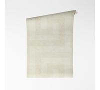 A.S. Création VERSACE VI Greek 791746 - Papel pintado no tejido, diseño geométrico meandro meandro, tonos neutros, superficie de vinilo, 10,05 m x 0,70 m, color crema y gris