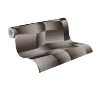 A.S. Création Vibes & Styles Damian Refined Dimensions 791975 - Papel pintado geométrico en 3D (vinilo, 10,05 x 0,53 m), color gris y negro