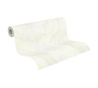 A.S. Création Vibes & Styles Isabelle Golden Canopy 790396 - Papel pintado no tejido, diseño de hojas de palmera, 10,05 m x 0,53 m, color blanco y crema