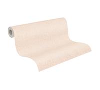 A.S. Création Vliestapete mit Textilstruktur in Rosa, Beige, Grün - einfarbige Tapete 10,05 m x 0,53 m Unitapete by COSMOPOLITAN - 790666