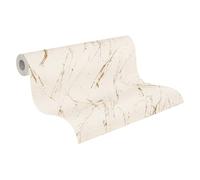 A.S. Création WTD 393364 - Papel pintado (10,05 x 0,53 m, diseño de mármol), color beige y dorado