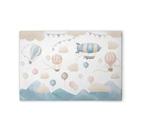A.S. Création WTD DD129389 - Lienzo decorativo (120 x 80 cm), diseño de globos aerostáticos con nubes, color beige y azul
