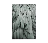 A.S. Création WTD DD131755 - Lienzo decorativo (80 x 120 cm), diseño de plumas, color azul y gris