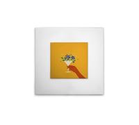 A.S. Création WTD DD132682 - Lienzo decorativo (60 x 60 cm), diseño de vasos de flores, color amarillo y blanco