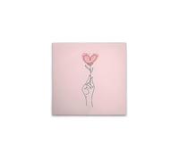 A.S. Création WTD DD132693 - Lienzo decorativo (50 x 50 cm), diseño de corazones con diseño de oneliner con mano