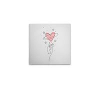 A.S. Création WTD DD132697 - Lienzo decorativo (50 x 50 cm), diseño de corazones con diseño de oneliner con mano