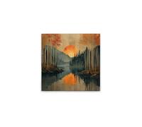 A.S. Création WTD DD133268 - Lienzo decorativo (50 x 50 cm), diseño de puesta de sol, color beige y azul