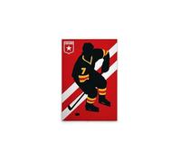 A.S. Création WTD - Lienzo decorativo (30 x 45 cm), diseño de jugador de hockey sobre hielo, color rojo y amarillo