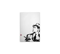 A.S. Création WTD - Lienzo decorativo (50 x 75 cm), diseño de corazón, color blanco y negro