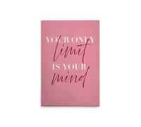 A.S. Création WTD - Lienzo decorativo (60 x 90 cm), diseño con texto Your Only Limit is Your Mind, color rosa y rojo