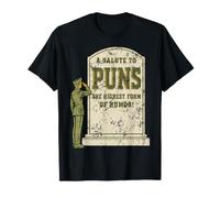 A Salute To Puns The Highest Form of Humor Veteran Soldier Camiseta
