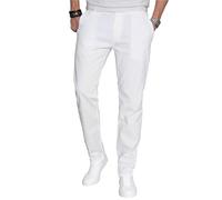 A. Salvarini AS016 Pantalones para hombre, chinos, corte normal Weiß 36W x 30L