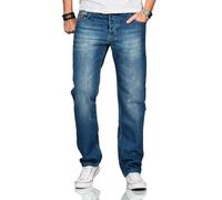 A. Salvarini Beppo Designer - Pantalones vaqueros básicos para hombre, ajuste cómodo azul 40W x 38L