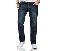 A. Salvarini Beppo Designer - Pantalones vaqueros básicos para hombre, ajuste cómodo azul oscuro 44W x 38L