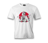 A Samurai Girl with a Tattoo on Her Back Men's White TTshirts Camisetas y Tops(XX-Large)