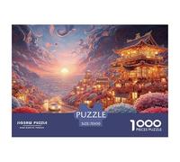 A Seaside Town with Houses Made of Flowers 1000 Pièces Rompecabezas Dreamlike Pavilion Desafiante Y Educativo para Adultos Juego De Desafío Difícil 70x50cm/1000pcs