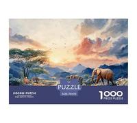 A Serene African Savannah at Sunset 1000 Stück Stabiler Karton Puzzle African Savannah Stressabbau Familienspiel Puzzles Als Geburtstagsgeschenke 70x50cm/1000pcs