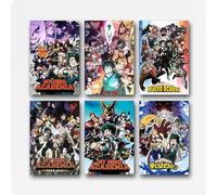 A Set of 6 My Hero Poster Academia Vintage Classic Anime Movie Cover Poster Para Habitación, Arte Estético de Pared de Lienzo Decoración de Dormitorio Póster 08 x 12 pulgadas (20 x 30 cm)