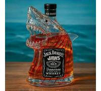 (A）Sherum Bruce The Shark, botella de whisky de edición limitada del 50.º aniversario de Tiburón, vaso de cristal transparente con forma de