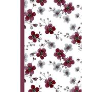 A simple floral pattern in dark maroon and gray: Work Notebook, Funny Office Gift for Women, Coworker, Boss, Secret Santa Gag Gift (Blank Lined Journal)