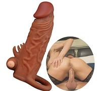 A simple love Funda De Pene VibracióN para EstimulacióN Vaginal ExtensióN Aumento Grueso Reutilizable Jueguete Masculino EróTico Sexual Fundas Silicona Polla Anillos Alargamiento Retraso EyaculacióN