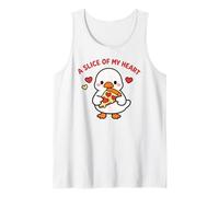 A Slice of My Heart Lindo Kawaii Goose Pizza Love Design Camiseta sin Mangas