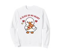 A Slice of My Heart Lindo Kawaii Goose Pizza Love Design Sudadera