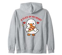 A Slice of My Heart Lindo Kawaii Goose Pizza Love Design Sudadera con Capucha